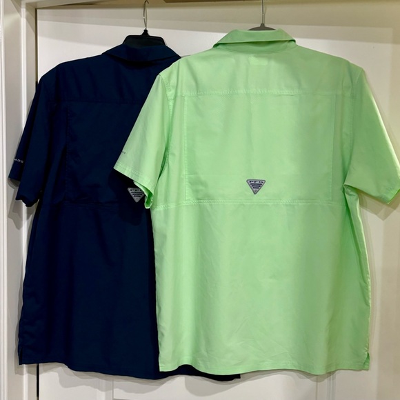 Columbia Men's Casual Green and Navy Button Down Shirts-2 Shirts - Picture 9 of 9